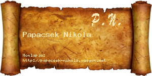 Papacsek Nikola névjegykártya